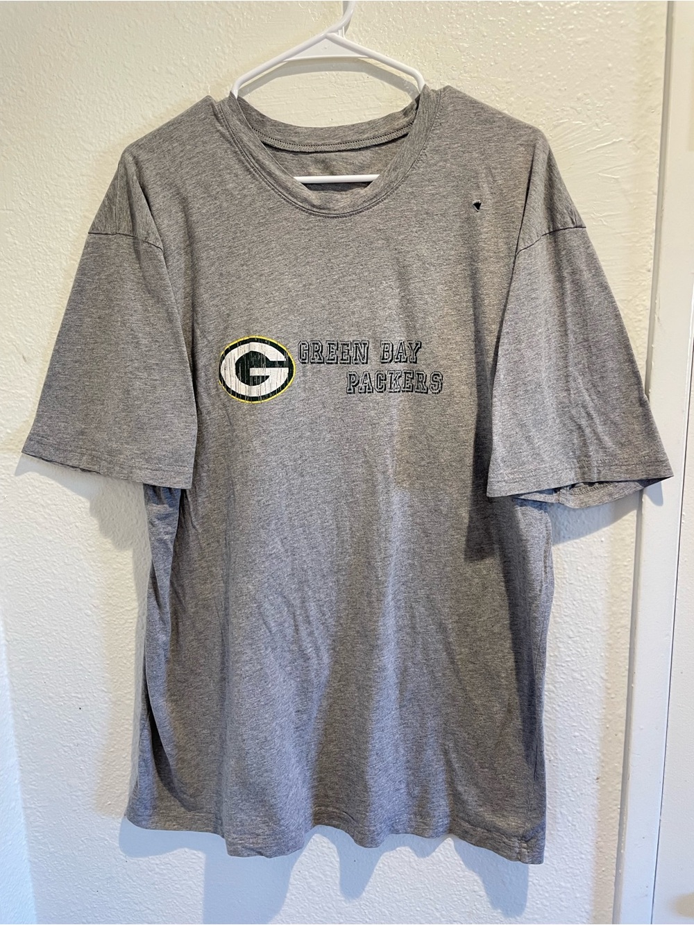 Official Green Bay Packers Men's Size L Heather Gray Short Sleeve Tee Shirt